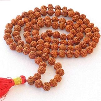 Natural 5 mukhi Rudraksha Japa Mala 6mm Woodmade